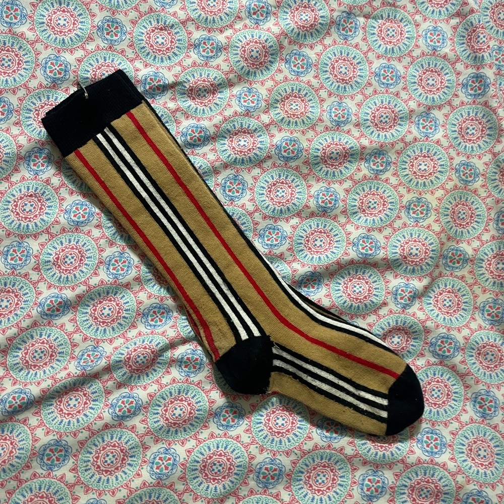 Stylish Striped Socks - Black, Red, Gold